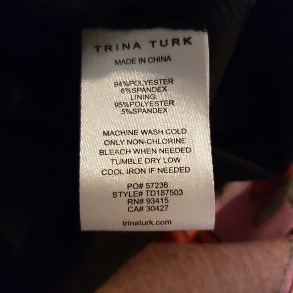 NWT Trina Turk Psychedelic Floral Print Shift Dress Sz XS - Picture 9 of 9